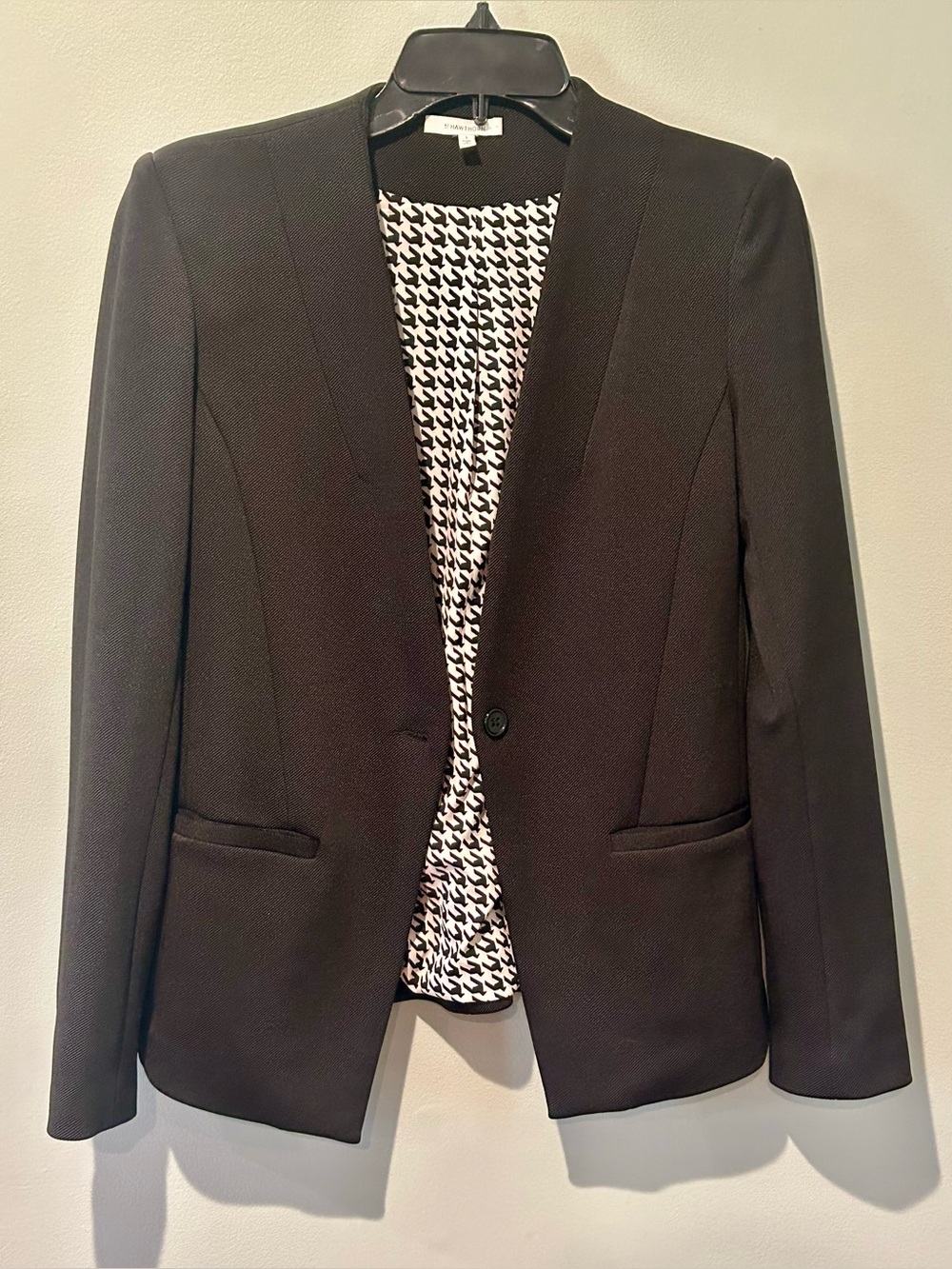 Women's 41 Hawthorn Dorie Stretch Collarless Blazer Black Size Small